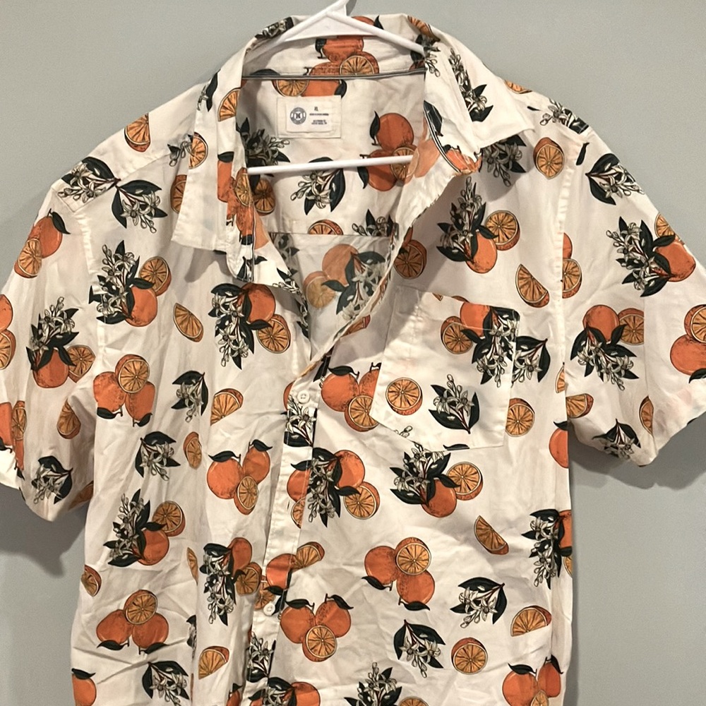 Hurley short sleeve button up. Oranges.